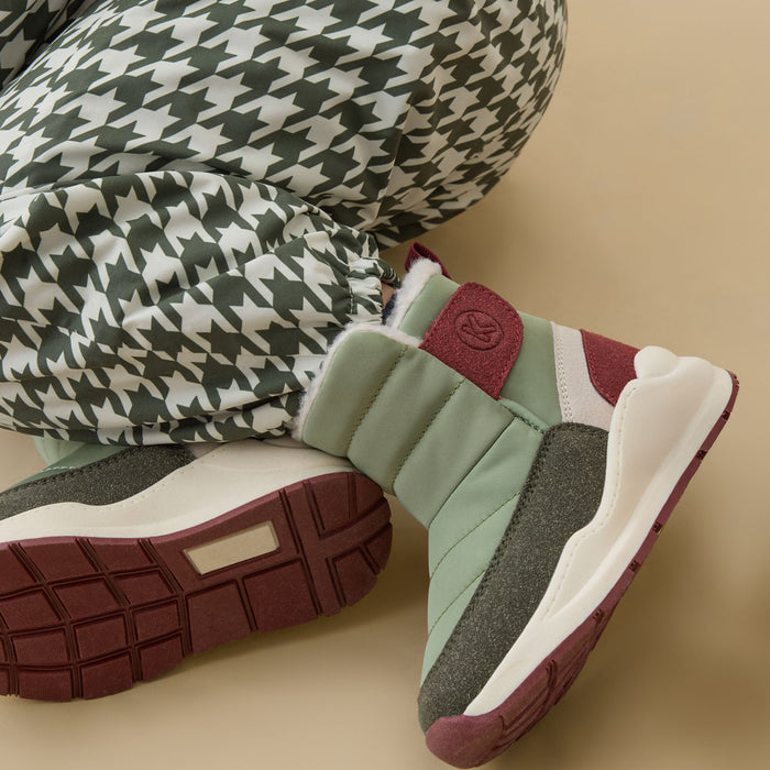 KIDLY by MORI Quilted Snow Boots - Sage