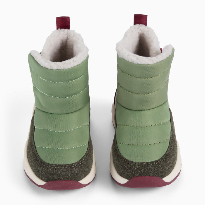 KIDLY by MORI Quilted Snow Boots - Sage