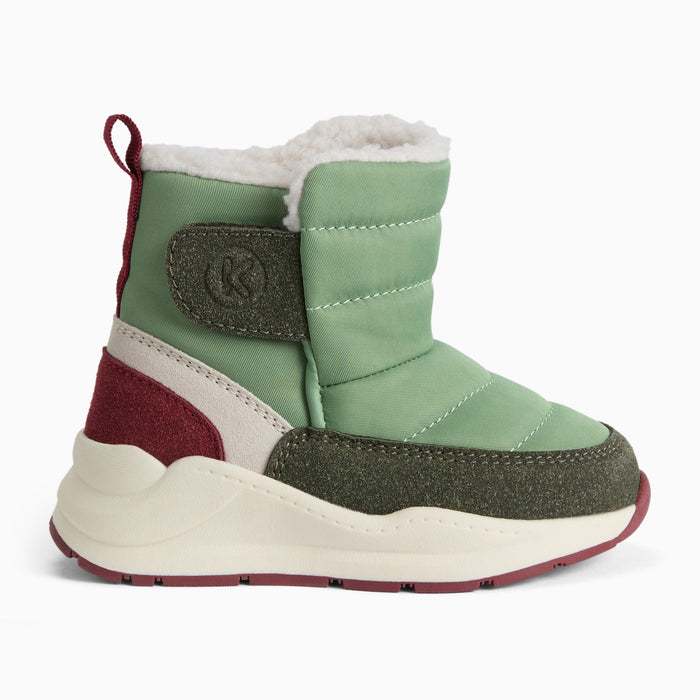 KIDLY by MORI Quilted Snow Boots - Sage