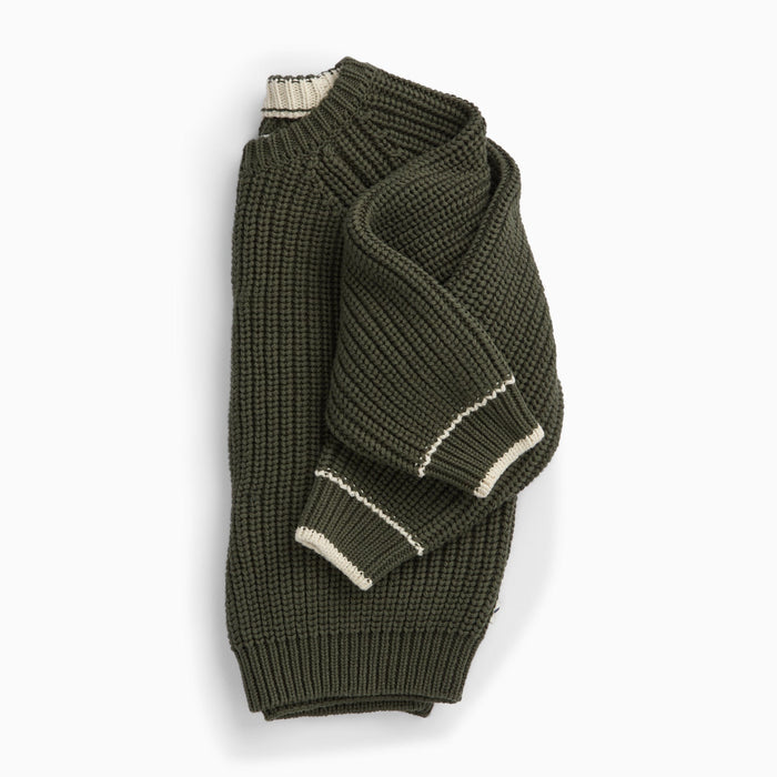 KIDLY by MORI Relaxed Knitted Sweater - Khaki