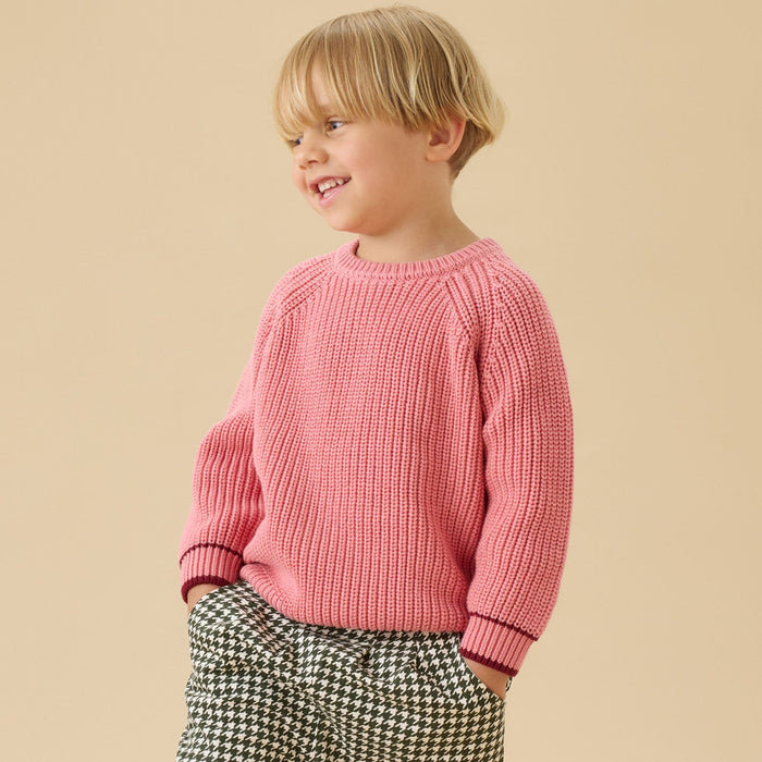 KIDLY by MORI Relaxed Knitted Sweater - Pink