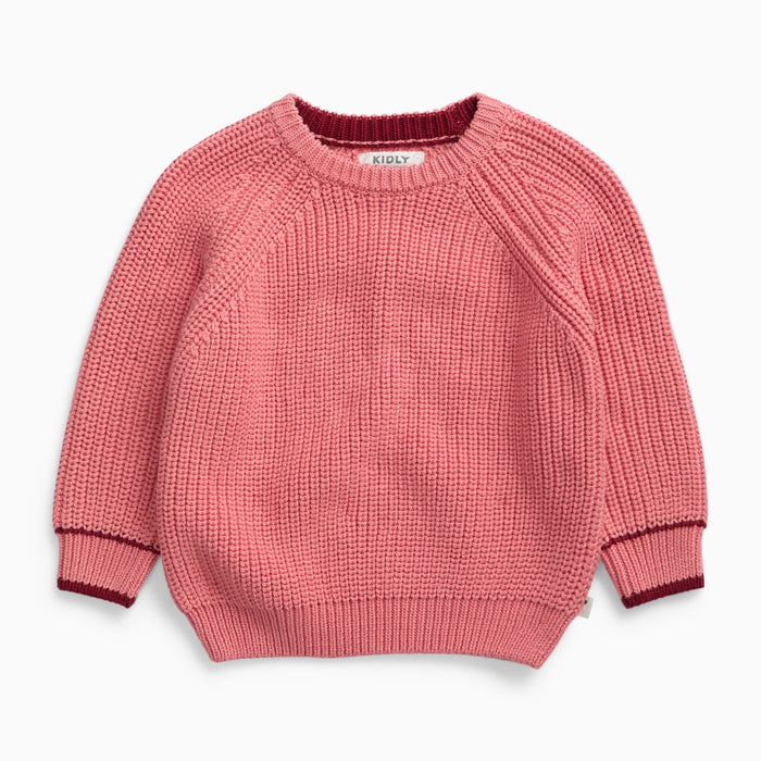 KIDLY by MORI Relaxed Knitted Sweater - Pink