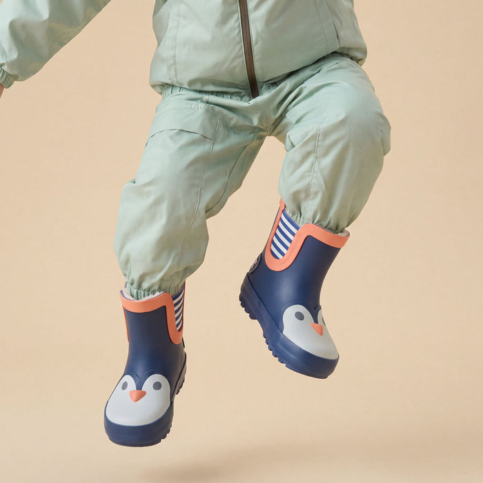 KIDLY by MORI Short Penguin Rain Boots