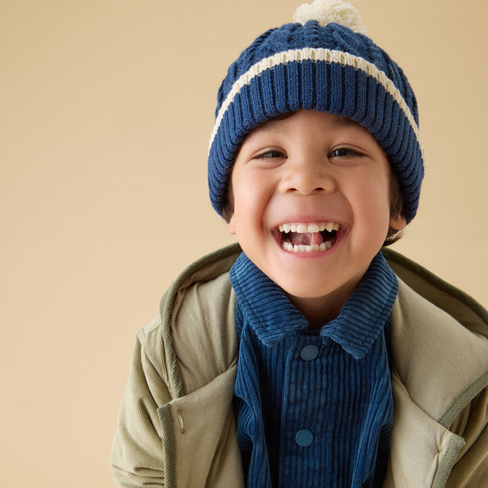 Knitted Beanie - Navy