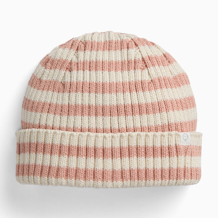 Knitted Beanie - Rose Stripe