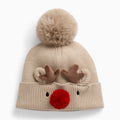 Knitted Reindeer Pompom Beanie