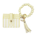 LM-7311 Beaded Wristlet ID Wallet Yellow Stripe Darby