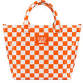 LM-BG-1003 TOTE BAG TN ORANGE/WHITE CHECKERED
