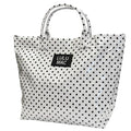LM-BG-1003 TOTE BAG WHITE/BLACK DOT