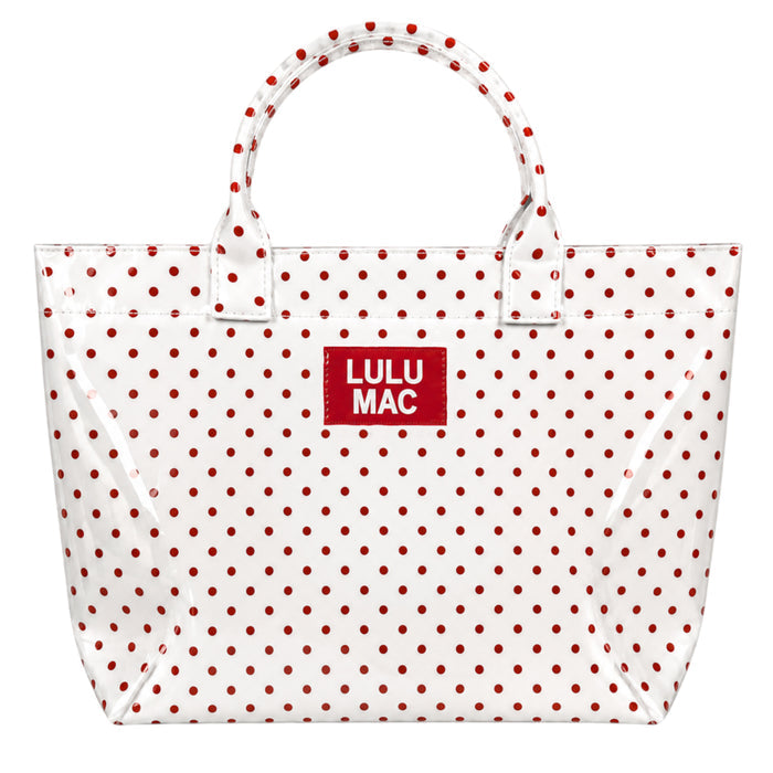 LM-BG-1003 TOTE BAG WHITE/RED DOT