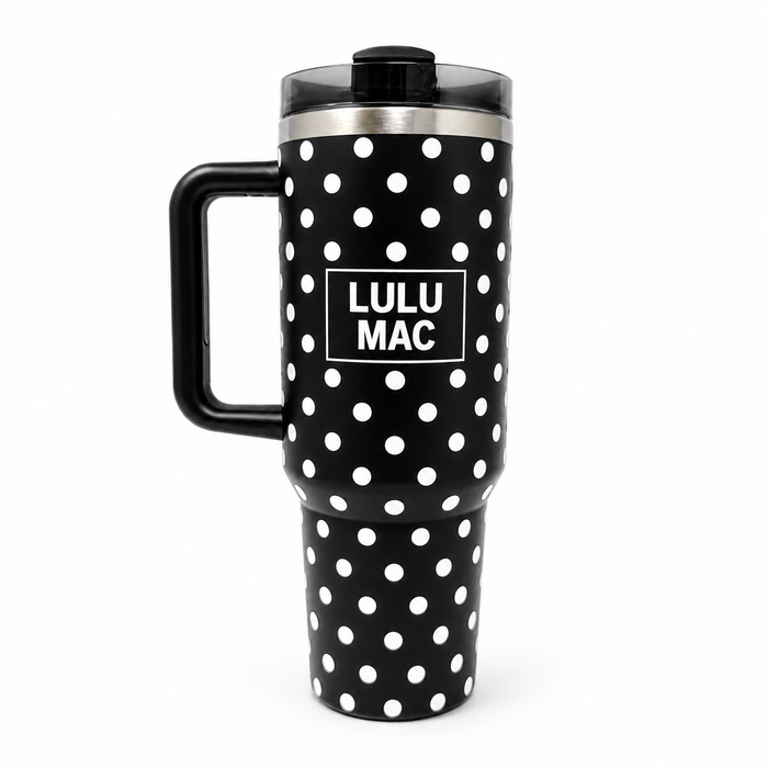 LM-DW-1000 BLACK/WHITE DOT TUMBLER