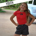 LM-KSH-1010-Black Mini Polka Dot KIDS SHORTS