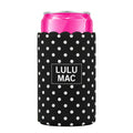 LM-SKZ-1005 Slim Can Koozie Black/White Dot