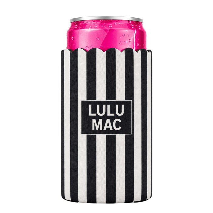 LM-SKZ-1005 Slim Can Koozie Black/White Stripe