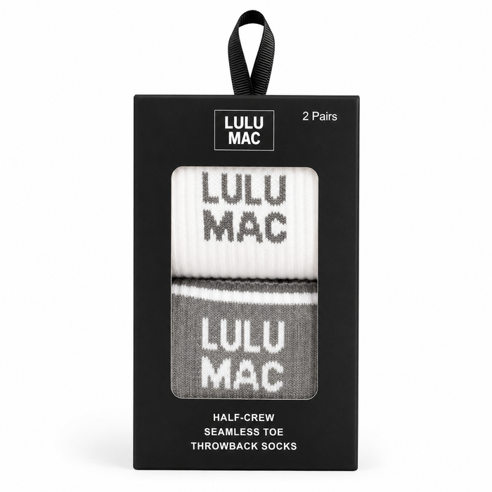 LM-SO-1000 Lulu Mac Socks 2 Pair Box- GREY/GREY