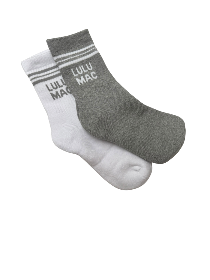 LM-SO-1000 Lulu Mac Socks 2 Pair Box- GREY/GREY