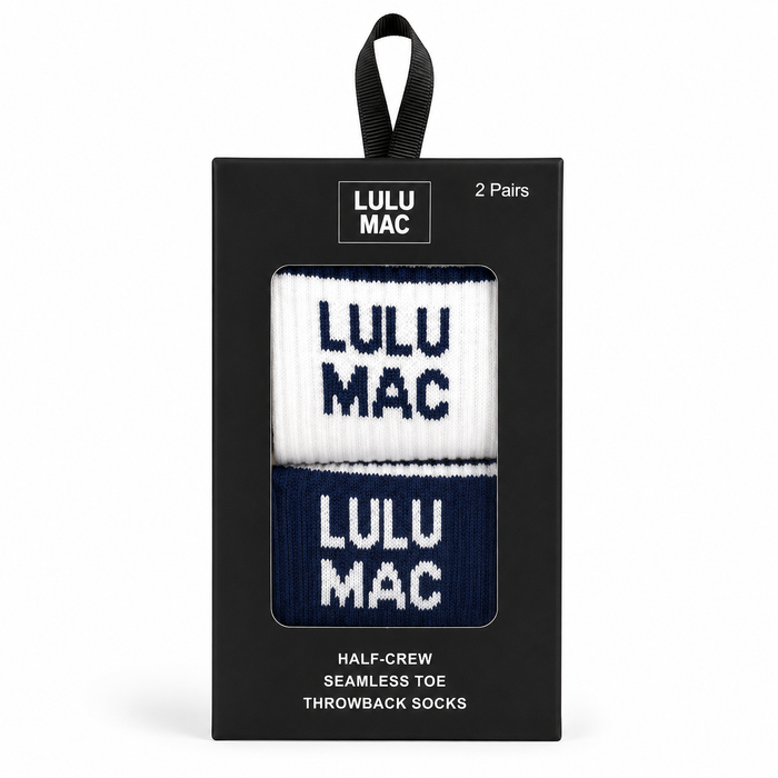 LM-SO-1000 Lulu Mac Socks 2 Pair Box-  NAVY/NAVY