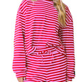 LM-STRIPE LONGSLEEVE TOP-RED/PINK