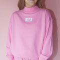 LM-TP-1001 LONGSLEEVE TERRY CLOTH TOP- BUBBLEGUM