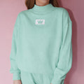 LM-TP-1001 LONGSLEEVE TERRY CLOTH TOP- SEAFOAM