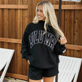 LM-TP-1002 STITCH MOCKNECK TERRY CLOTH TOP-BLACK