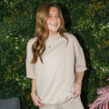 LM-TP-1003 SHORT SLEEVE TERRY CLOTH TOP-SAND