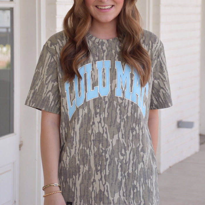 LM-TS-1001 LM MOSSY OAK BOTTOMLAND PRINT TEE W/ LIGHT BLUE