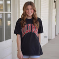 LM-TS-1006 Team Red/Black Checkered Adult Black Comfort Colors Tee