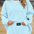 LM-WAFFLE LONGSLEEVE TOP-ICE BLUE