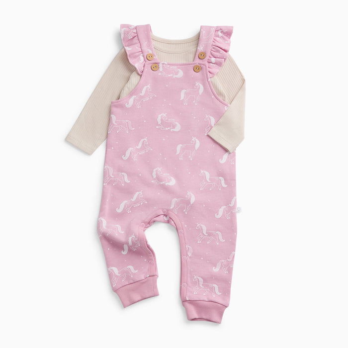 Magic Unicorn Overalls & Ribbed Long Sleeve Bodysuit Outfit