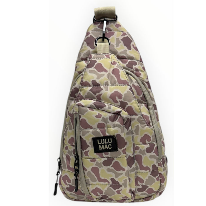 MP-5029 Puffer Metallic Sling Bag-Light Camo