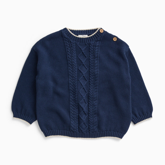 Navy Cable Knitted Sweater