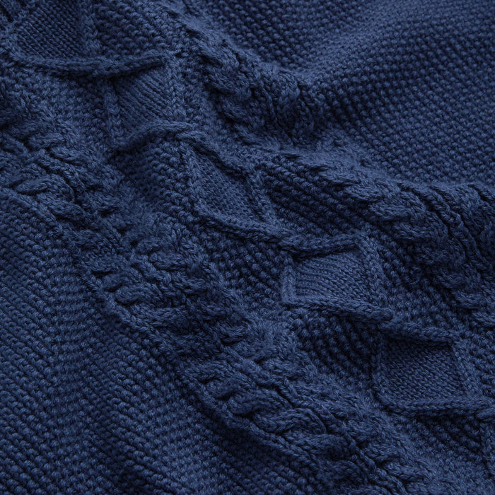 Navy Cable Knitted Sweater