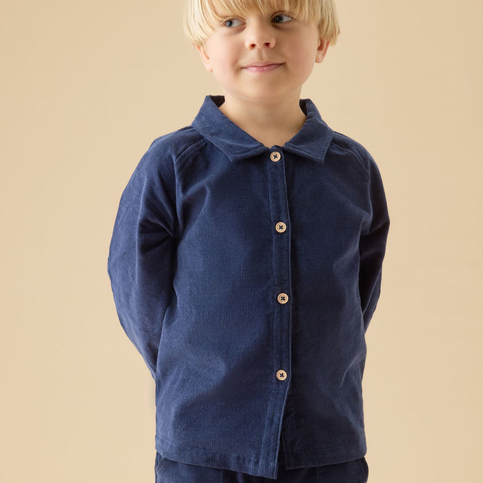 Navy Corduroy Oversized Shirt