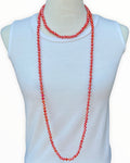 NK-2244 ORANGE 60 hand knotted glass bead necklace