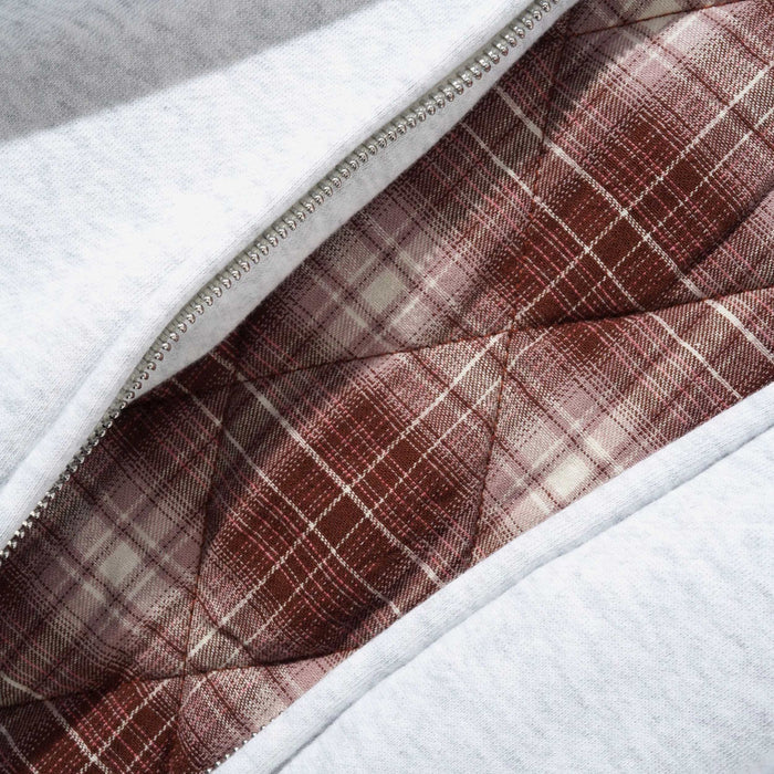 Plaid Lined Zip-Thru Hood