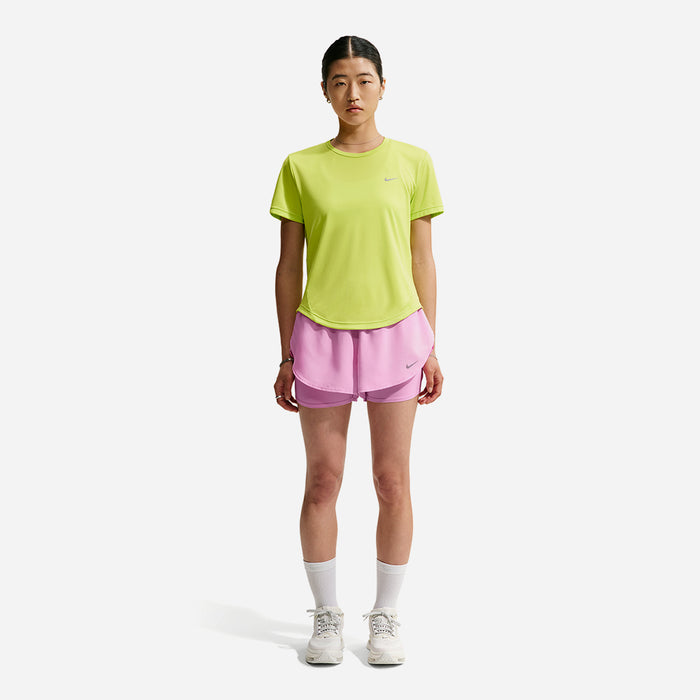 Quần Ngắn Thể Thao Nữ Nike Flow Dri-Fit High-Waisted 2-In-1 - Hồng - Supersports Vietnam