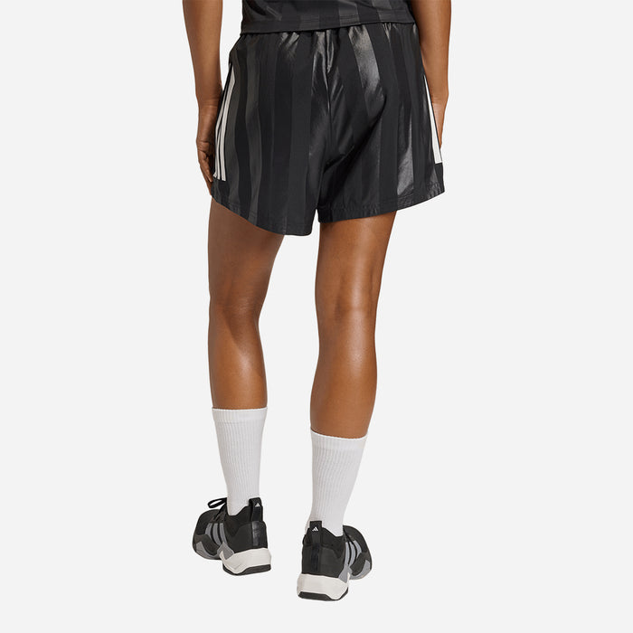 Quần Ngắn Thể Thao Nữ Adidas Hyperglam 3-Stripes Emboss Woven - Đen - Supersports Vietnam