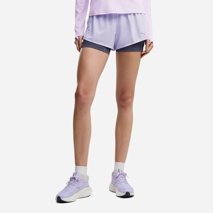 Quần Ngắn Thể Thao Nữ Puma Velocity 2In1 3 Inch Running - Tím - Supersports Vietnam