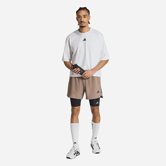 Quần Ngắn Thể Thao Nam Adidas D4T Primelift 3 Stripes - Nâu - Supersports Vietnam