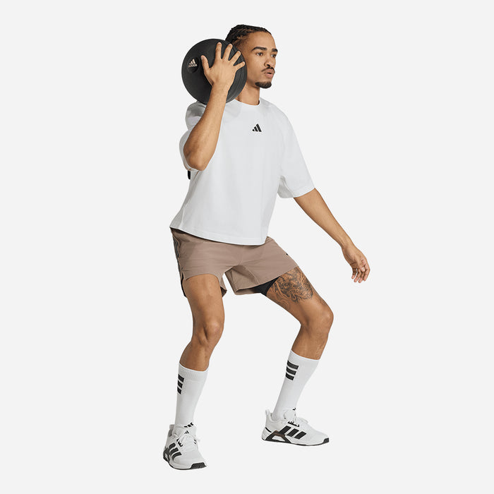 Quần Ngắn Thể Thao Nam Adidas D4T Primelift 3 Stripes - Nâu - Supersports Vietnam