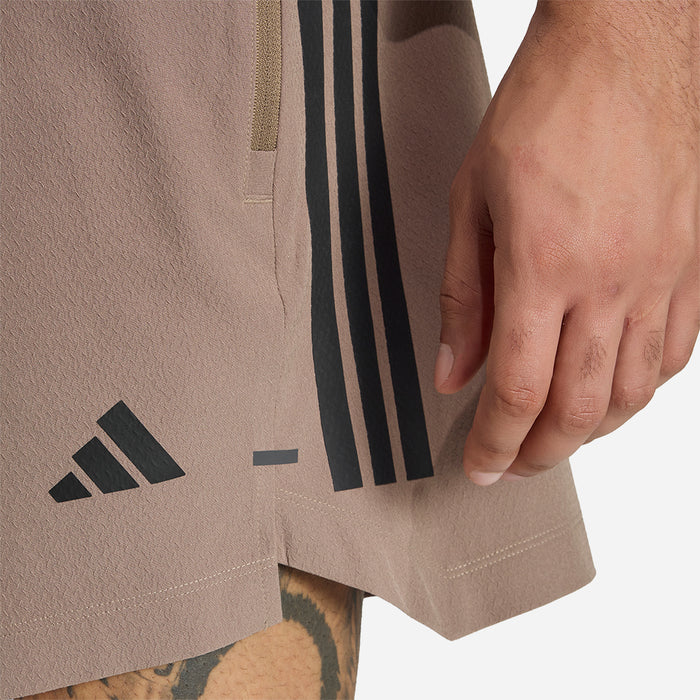 Quần Ngắn Thể Thao Nam Adidas D4T Primelift 3 Stripes - Nâu - Supersports Vietnam
