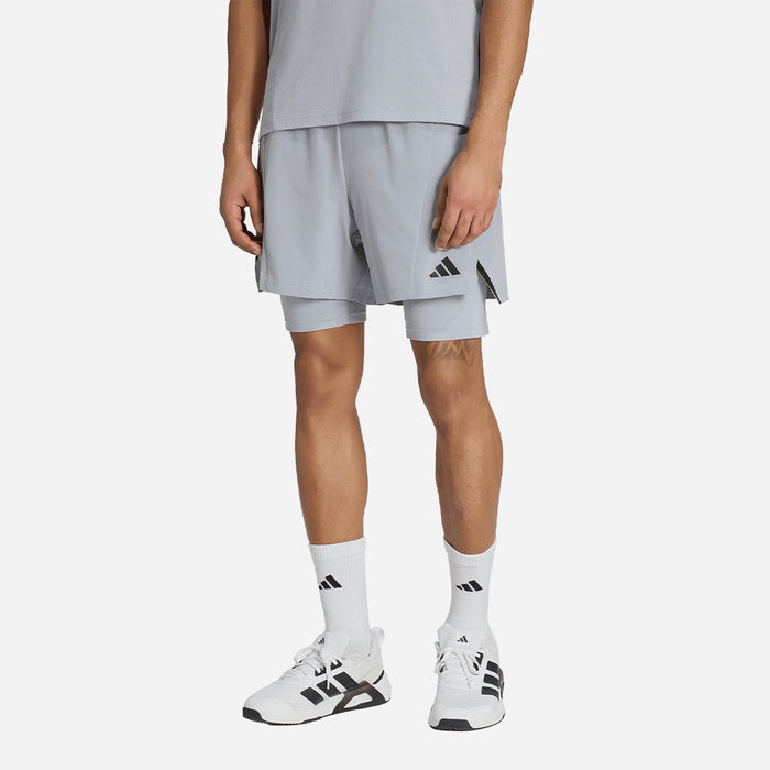 Quần Ngắn Thể Thao Nam Adidas D4T Workout 2In1 - Xám - Supersports Vietnam