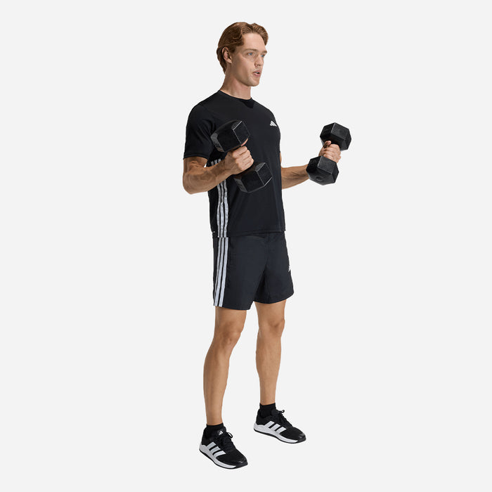 Quần Ngắn Thể Thao Nam Adidas Workout Essentials Base 3 Stripes Woven - Đen - Supersports Vietnam