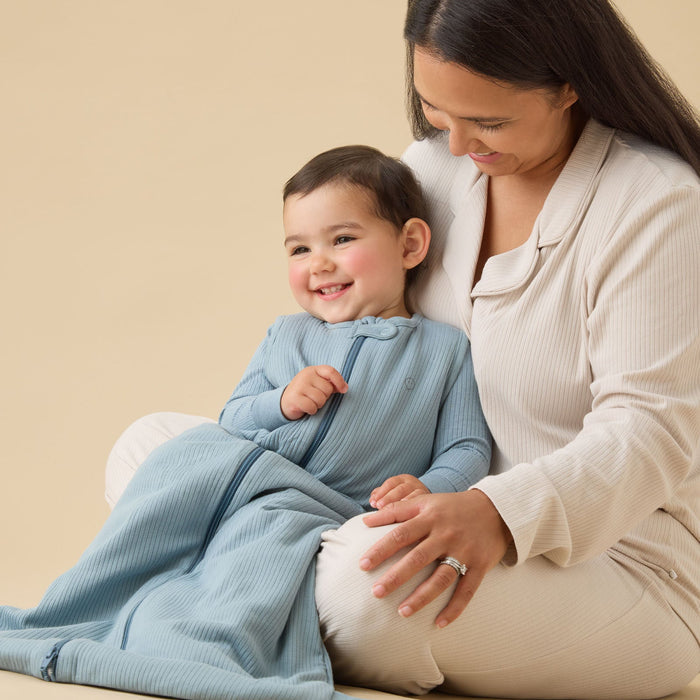 Ribbed Front Opening Sleep Sack 1.5 TOG - Blue