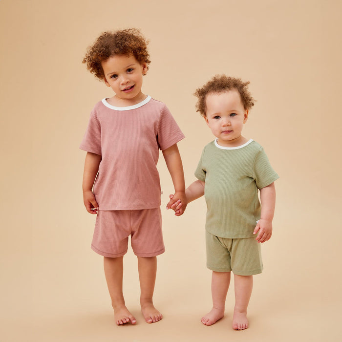 Ribbed Shorts - Rose