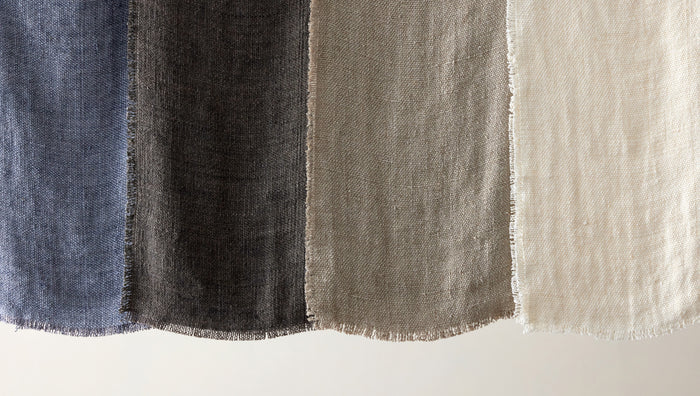 RW GUILD Fringe Double Weave Washed Linen Table Runner