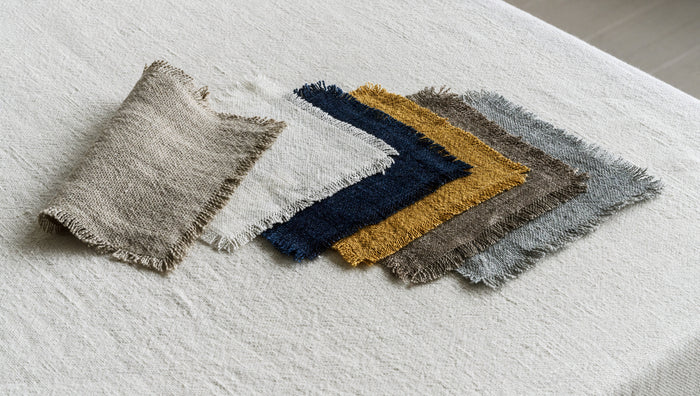RW GUILD FRINGE WASHED LINEN COCKTAIL NAPKIN