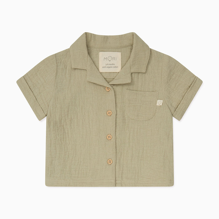 Sage Muslin Short Sleeve Shirt