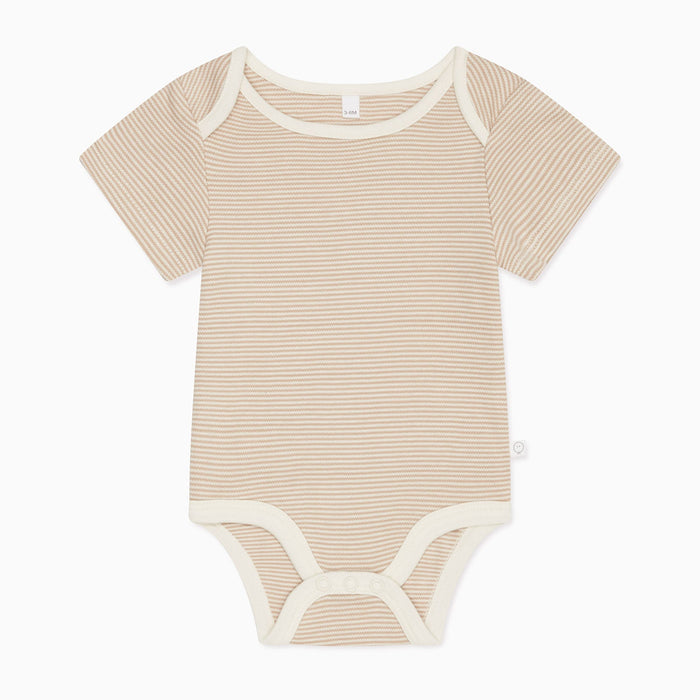 Short Sleeve Bodysuit - Oatmeal Stripe